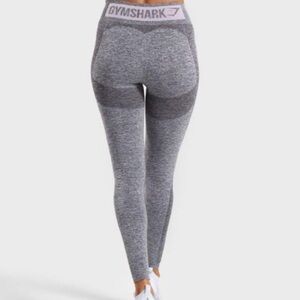 Gymshark Flex Athletic High Waisted Leggings Gray with Pink Logo
